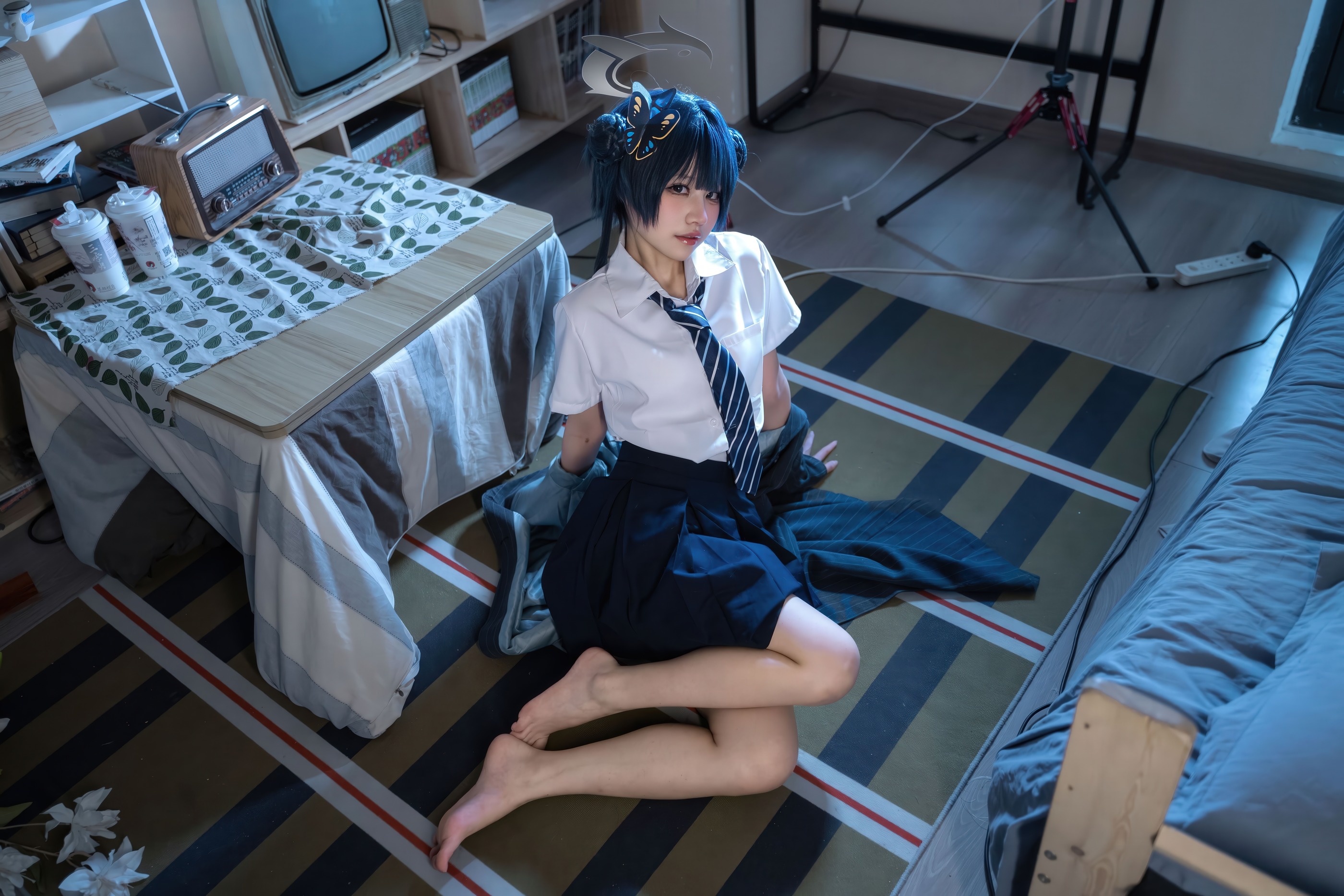 图片[1]-清水凪 – NO.001 蔚蓝档案 龙华妃咲 JK [52P]-XikXak
